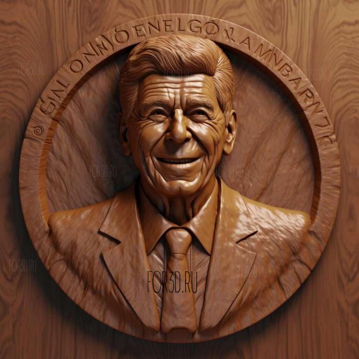 Ronald Reagan 3 stl model for CNC